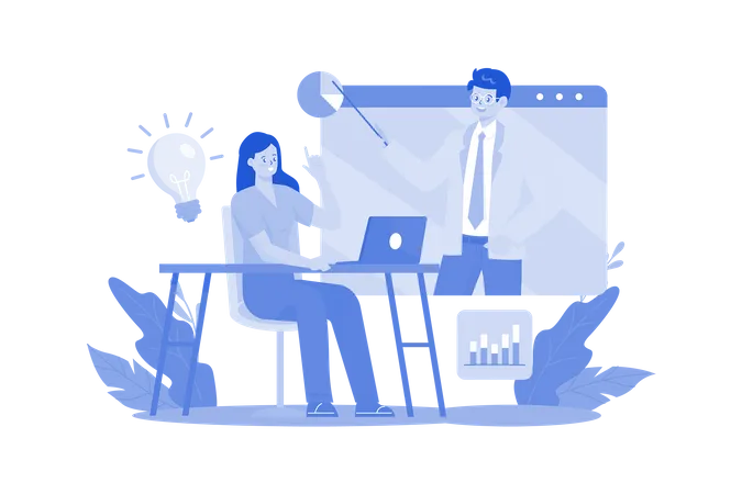 Customer Support And Guide Illustration Concept On White Background Illustration