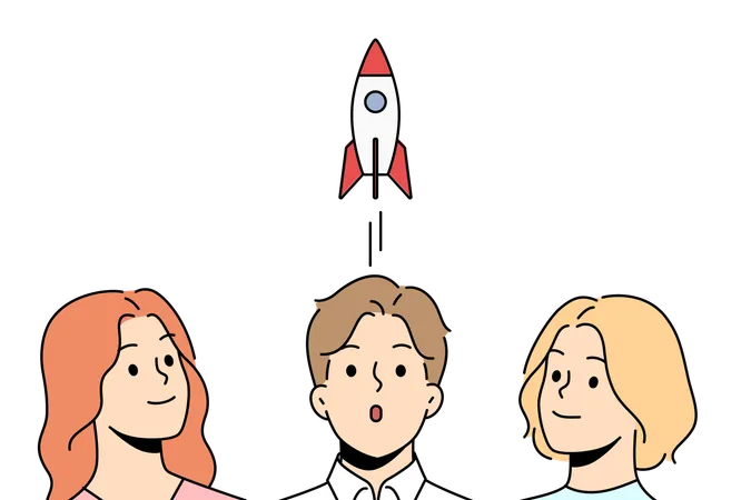 Team have successful product launch  Illustration