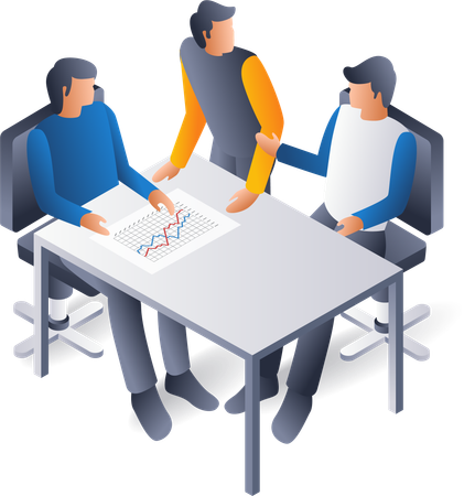 Team is chatting about business  Illustration