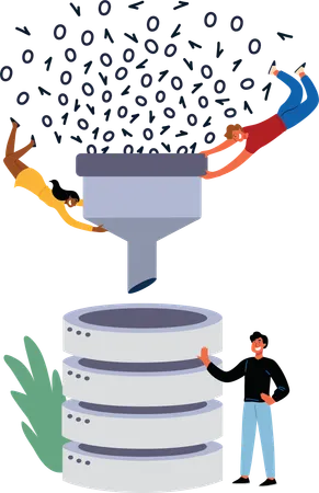 Team is filtering sales data  Illustration