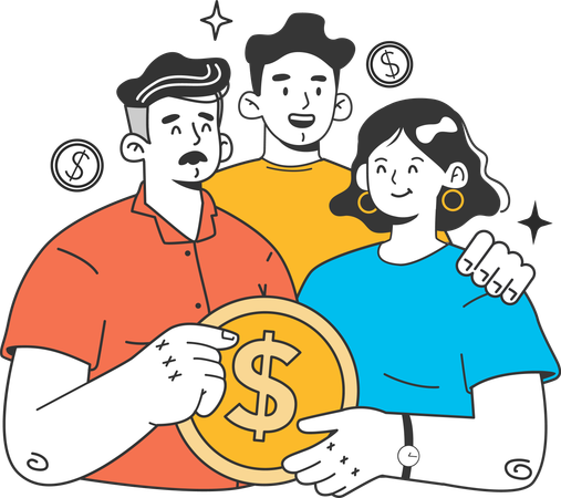 Team is guiding for financial issues  Illustration