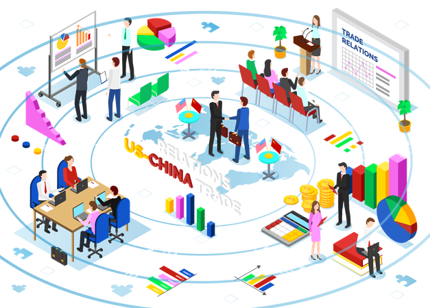 Team is working on crypto trade data  Illustration