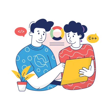 Team is working together  Illustration