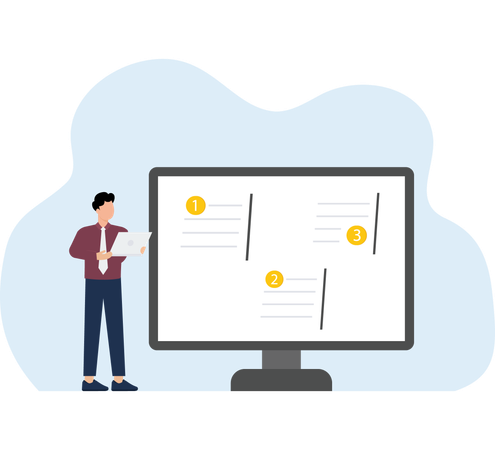 Team leader making to do list  Illustration