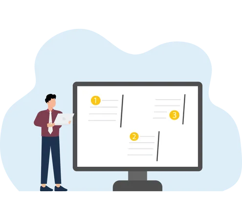 Team leader making to do list  Illustration