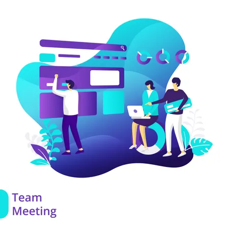 Team Meeting Illustration The Concept Of Team Work Can Be Used For Landing Pages Web Ui Banners Templates Backgrounds Posters Vector Illustration