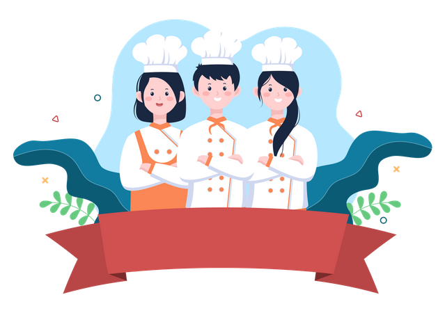 Team of Chef Illustration