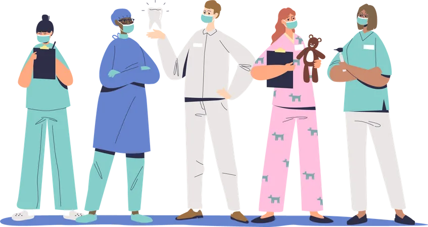Team of doctors Illustration