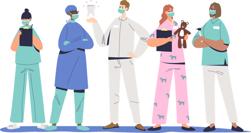 Team of doctors  Illustration