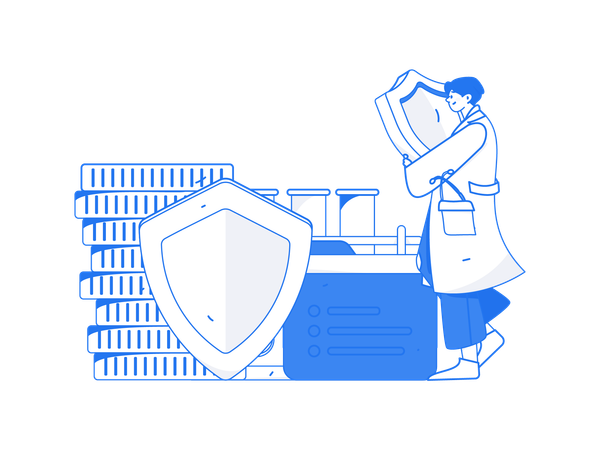 Team of doctors secures patients health  Illustration