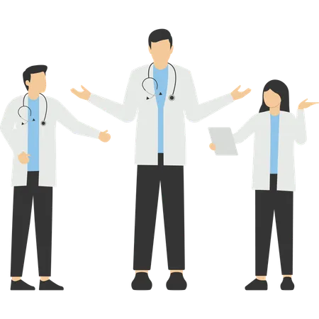 Team of doctors talking  Illustration