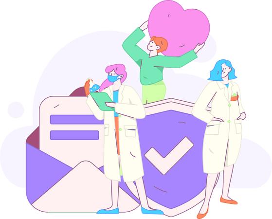 Team of doctors work on medical services  Illustration