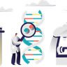 illustration for scientist examine dna