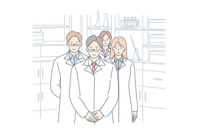 Team of qualified doctors  Illustration