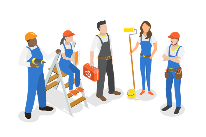 Team Of Workers  Illustration