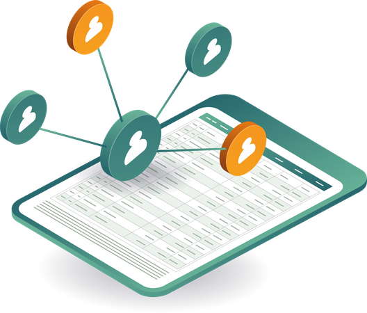 Team people business network data  Illustration