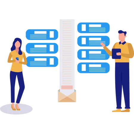 Team prepares business schedule  Illustration