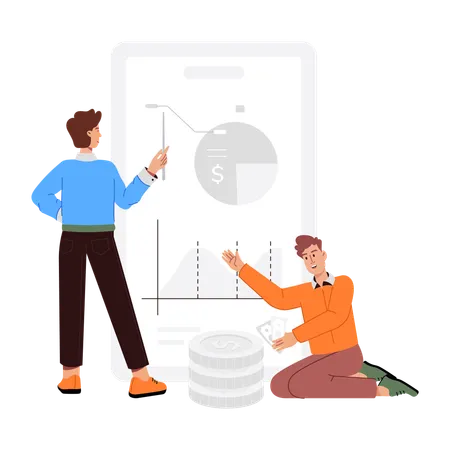 Team presents Financial Analysis in meeting  Illustration