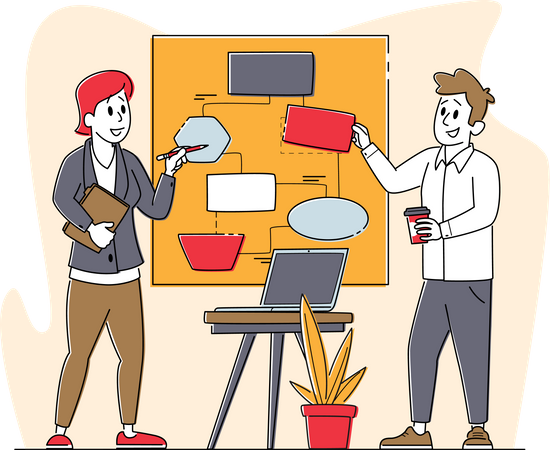 Team Project Development Teamwork Process Illustration