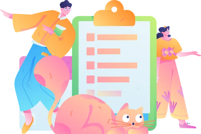 Team responds to business form  Illustration