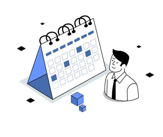 Team Schedule and Calendar Planning  Illustration