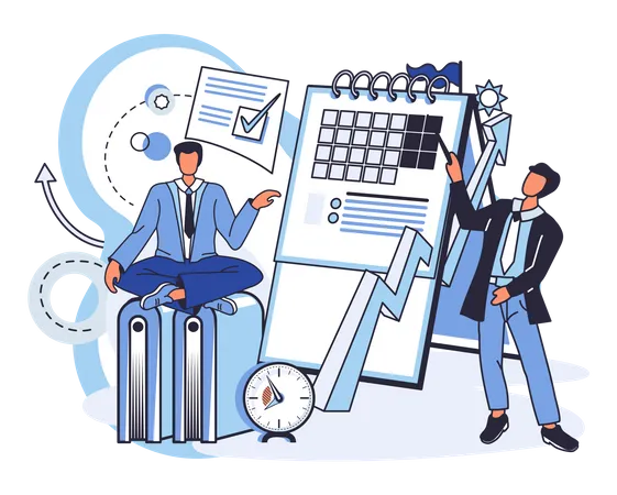 Team set business schedule Illustration