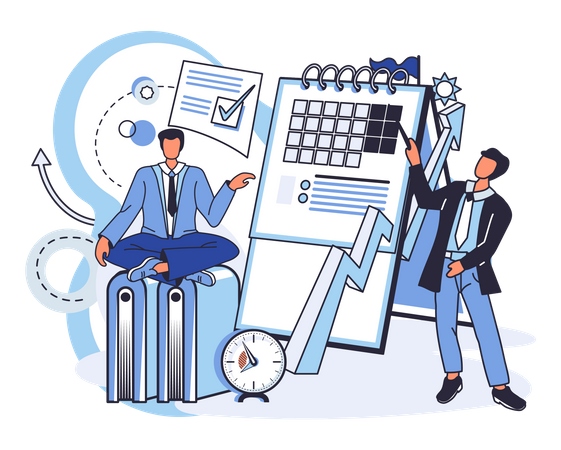 Team set business schedule  Illustration