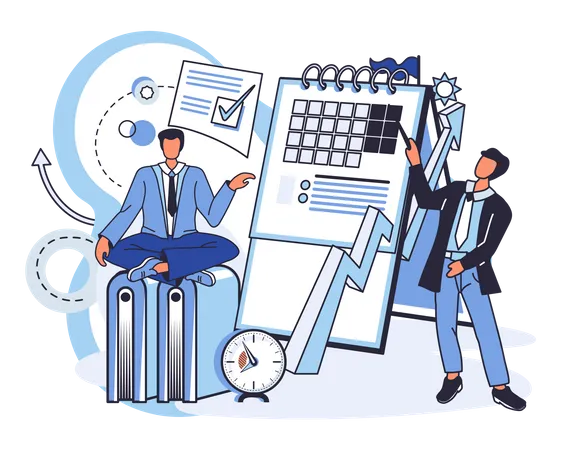 Team set business schedule  Illustration