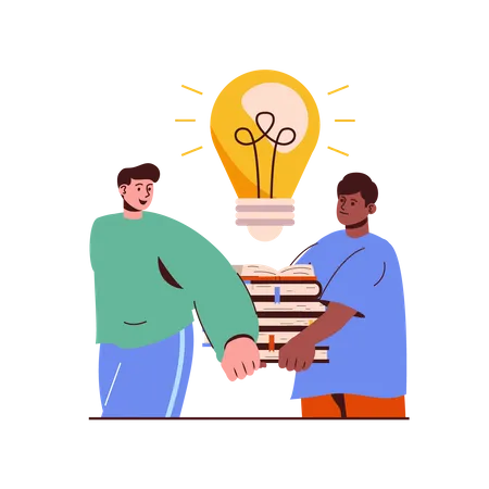 Team sharing solution idea  Illustration
