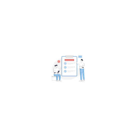 Team Showing Checklist  Illustration