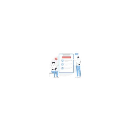 Team Showing Checklist  Illustration