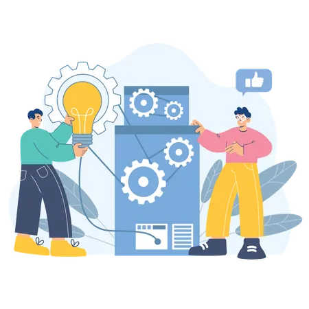 Team solving business problem  Illustration