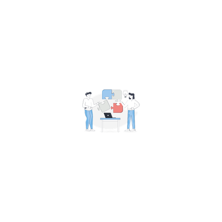 Team Solving Business Problem  Illustration