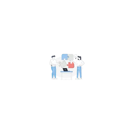 Team Solving Business Problem  Illustration