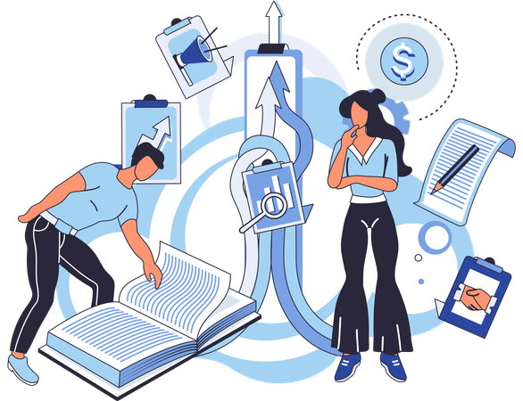 Team solving problems Project completed  Illustration