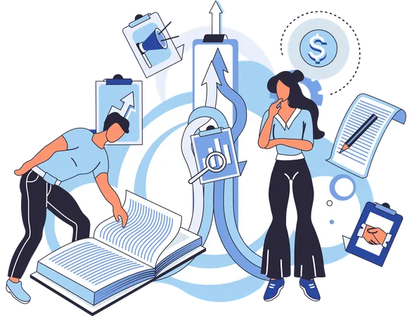Team solving problems Project completed  Illustration