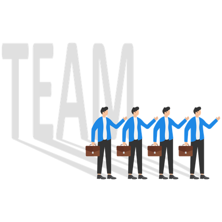 Team support help success teamwork to progress  Illustration