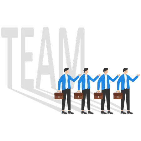 Team support help success teamwork to progress  Illustration