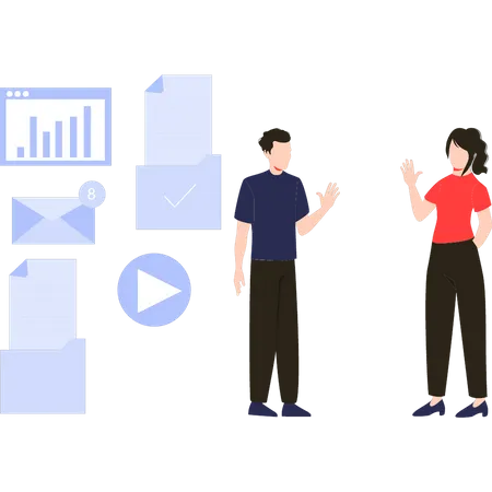 Team talking together  Illustration