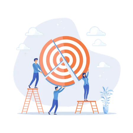 Team target to success together Illustration