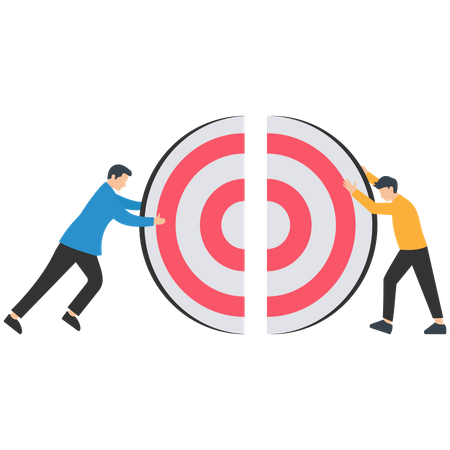Team Target To Success Together And Teamwork To Work As Partnership  Illustration