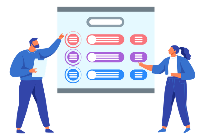 Team task management  Illustration