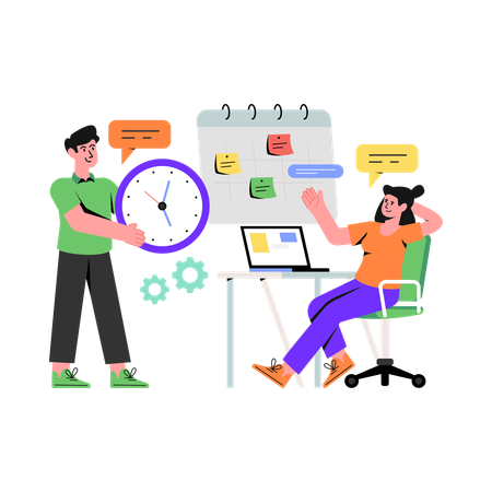 Team Time Management  Illustration