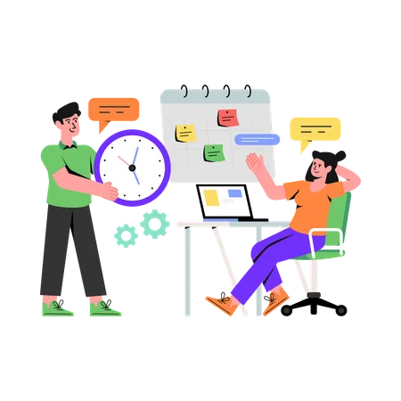 Team Time Management  Illustration