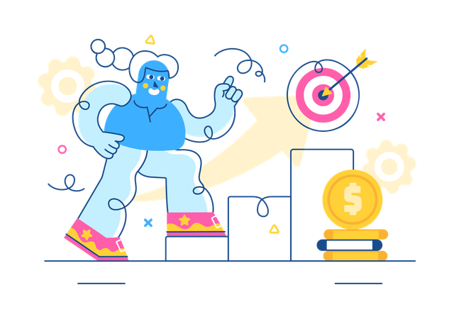 Team tries to solve Business Challenge  Illustration