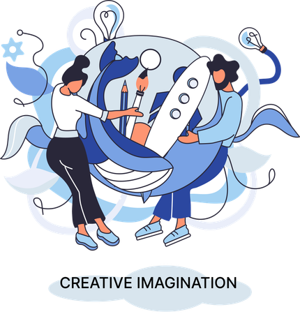 Team with Creative Mind  Illustration