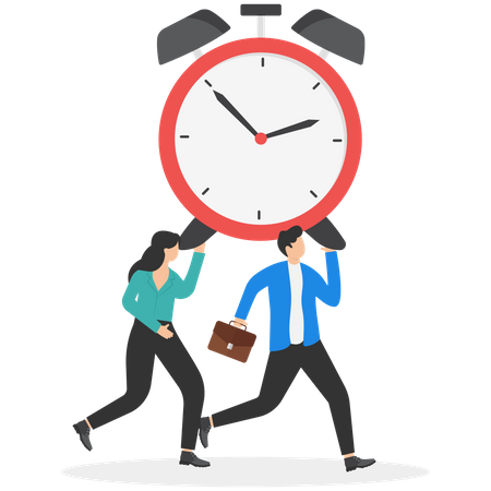 Team with effective time management  Illustration