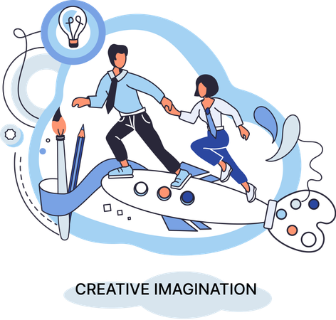 Team with Innovative Strategies  Illustration