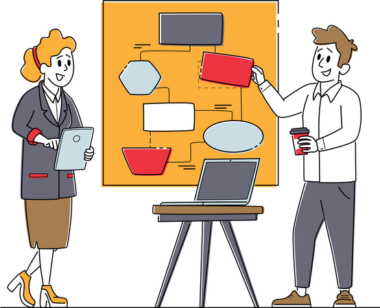 Team Work Process Illustration