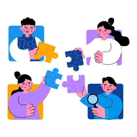Team Work Puzzle  Illustration